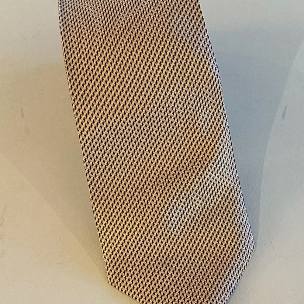 Boss Black and White Patterned Tie